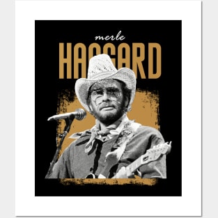 Merle Haggard - Retro Style Country Music Posters and Art